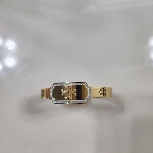 Tory Burch Gold and Silver Logo Bracelet